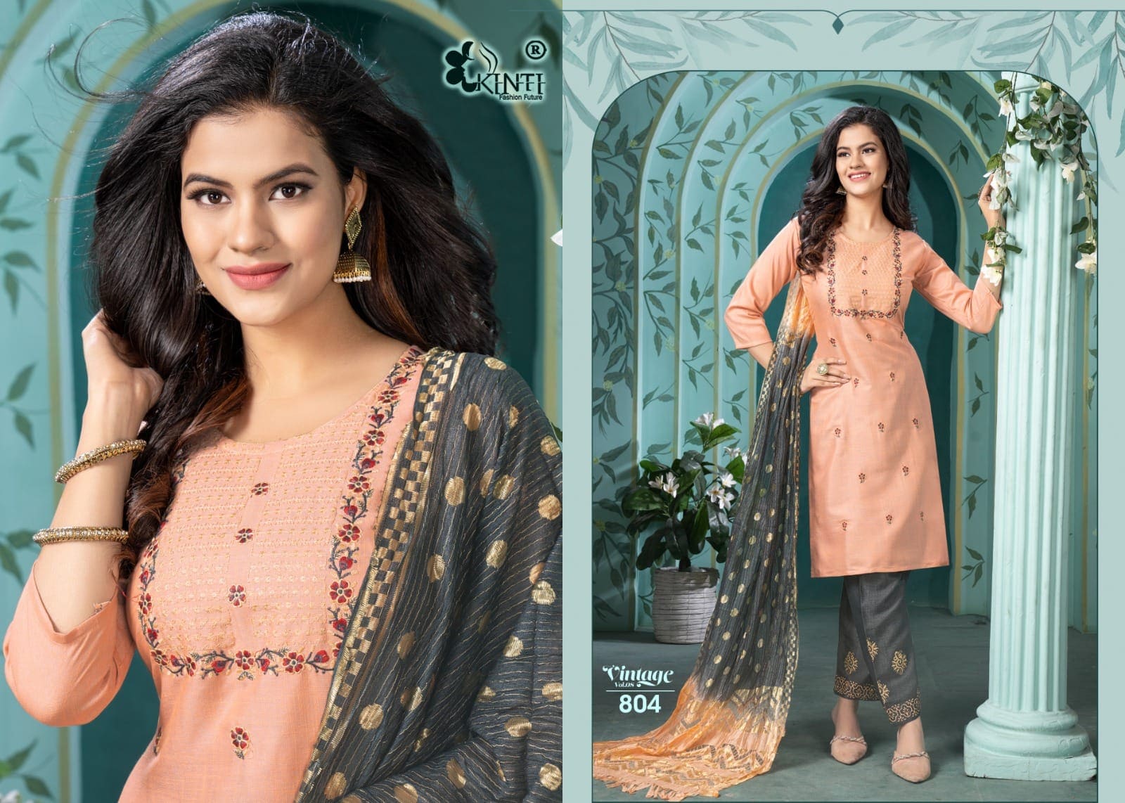 Kinti Vintage Vol 8 Designer Readymade Kurti Pant With Dupatta